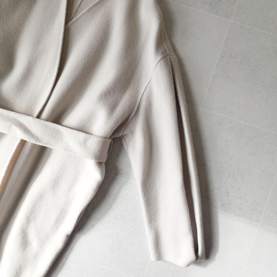 春カラー ミラオーウェン 袖ボリューム接結ノーカラーコート ふっくら袖