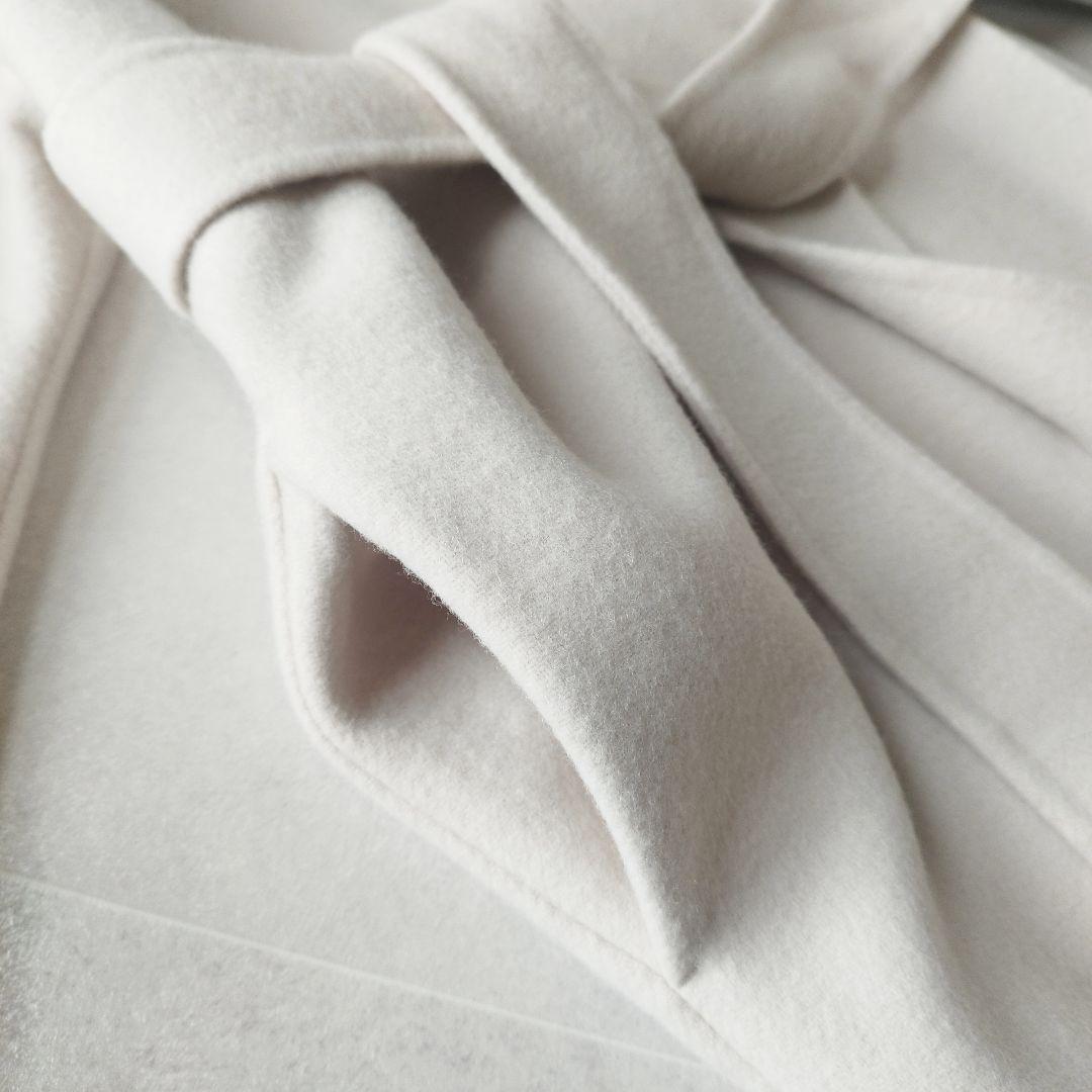 春カラー ミラオーウェン 袖ボリューム接結ノーカラーコート ふっくら袖