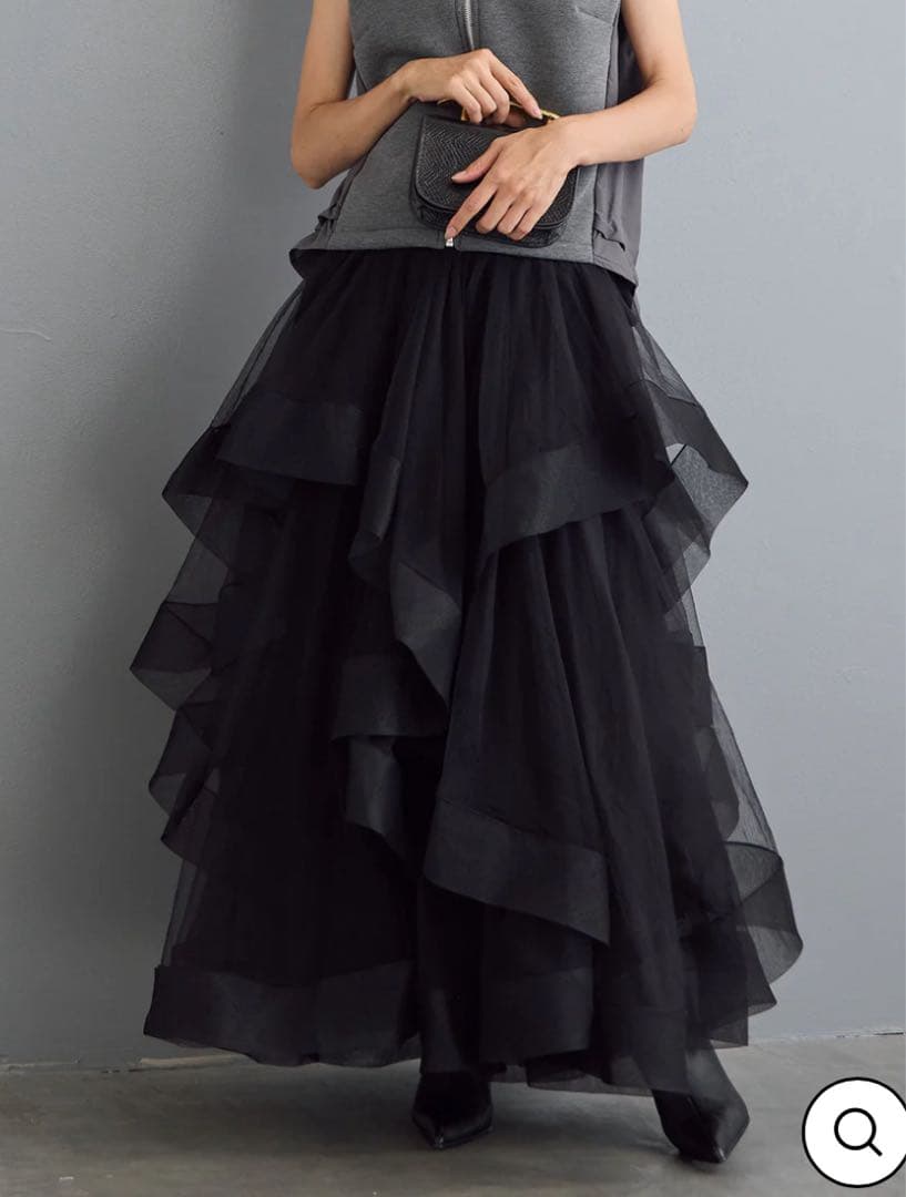 Frene ランダムフリルティアードボリュームスカート