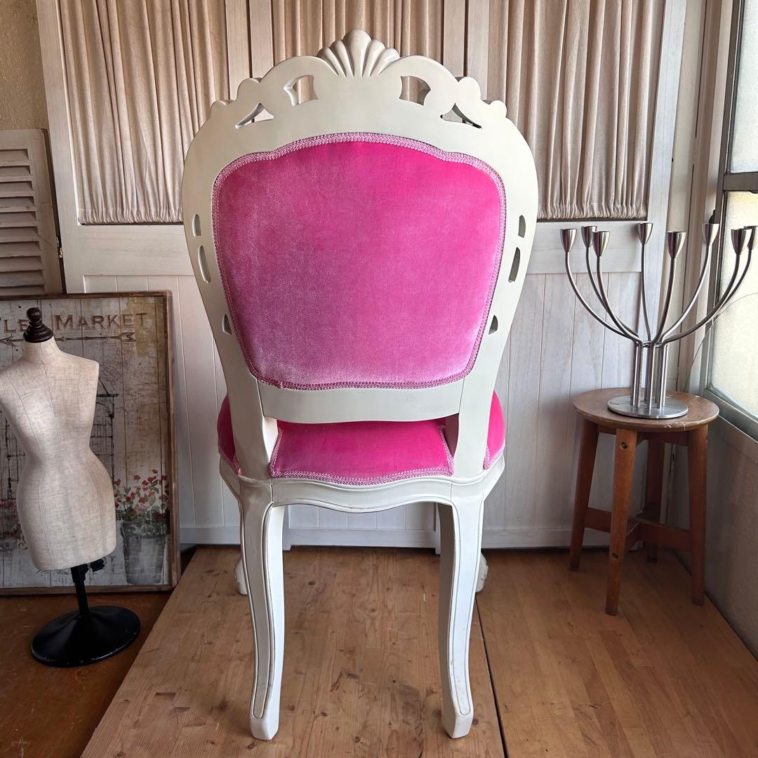 ロココ調　椅子　プリンセス　姫　ダイニングチェアB　ピンク　アンティーク