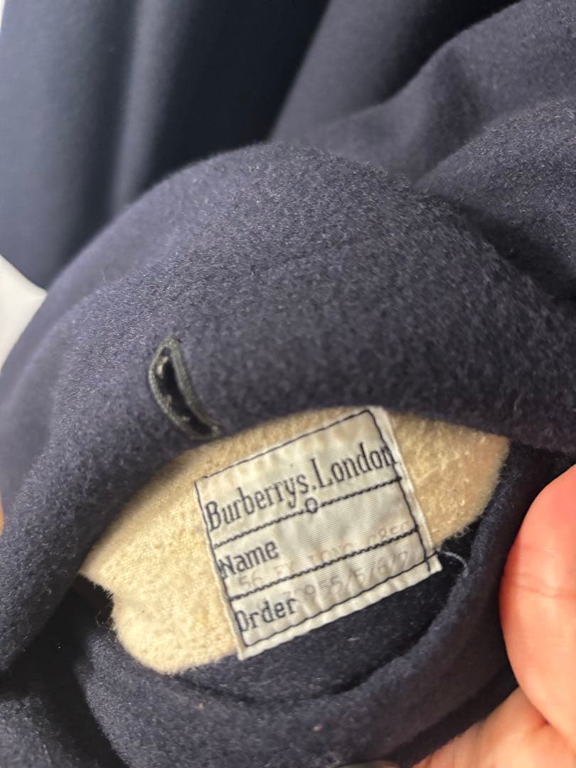 【一枚袖】バーバリー ウール アルパカ コート イングランド製 別注品 ネイビー