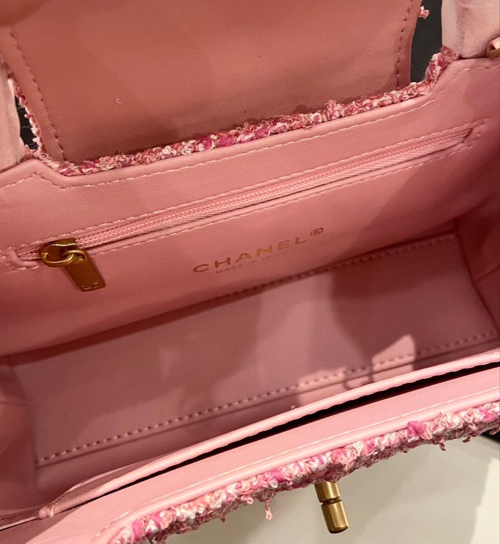 シャネル マトラッセ ツイード ハンドバッグ ピンク ノベルティ - メルカリ