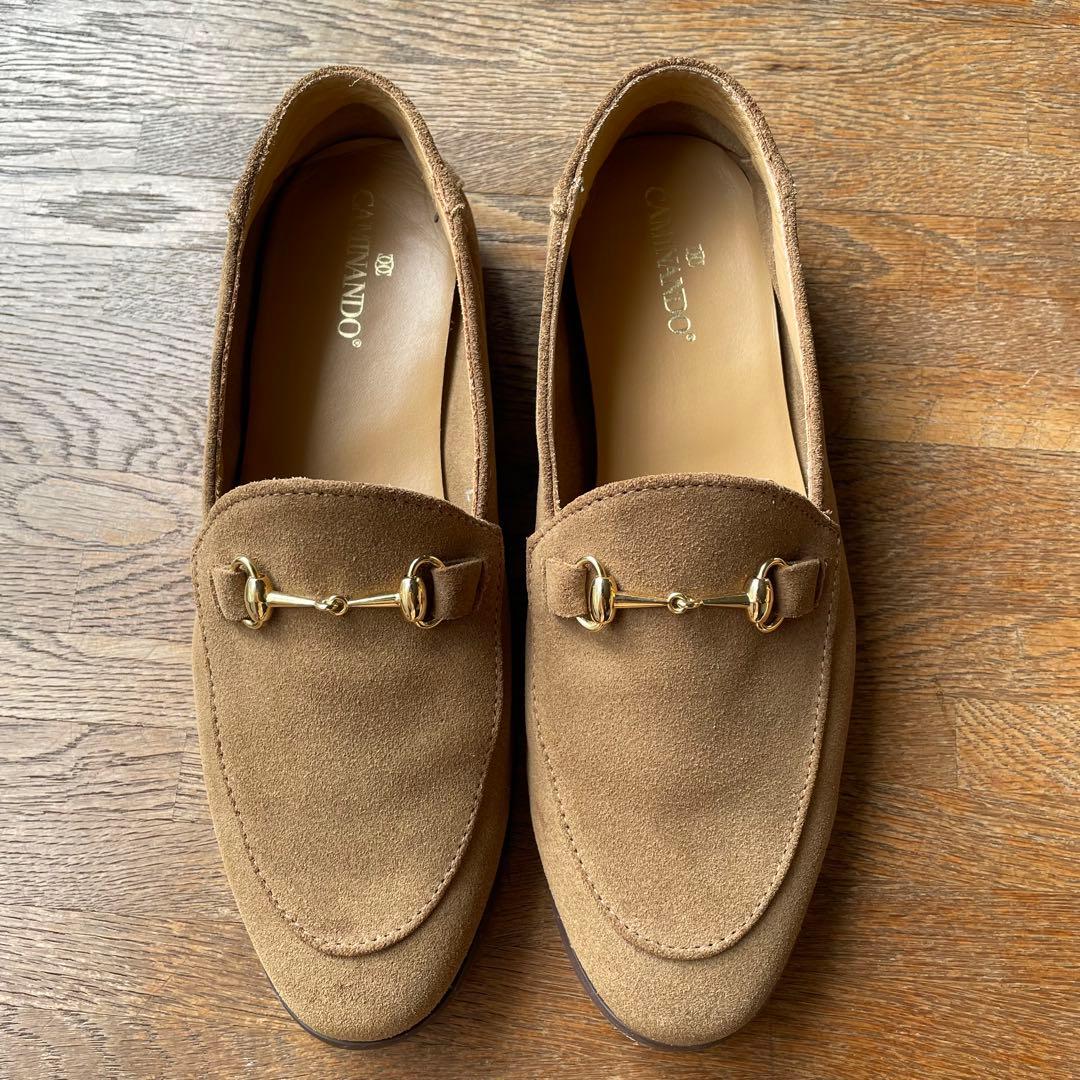 CAMINANDO】ビットスリッポンシューズ キャメル