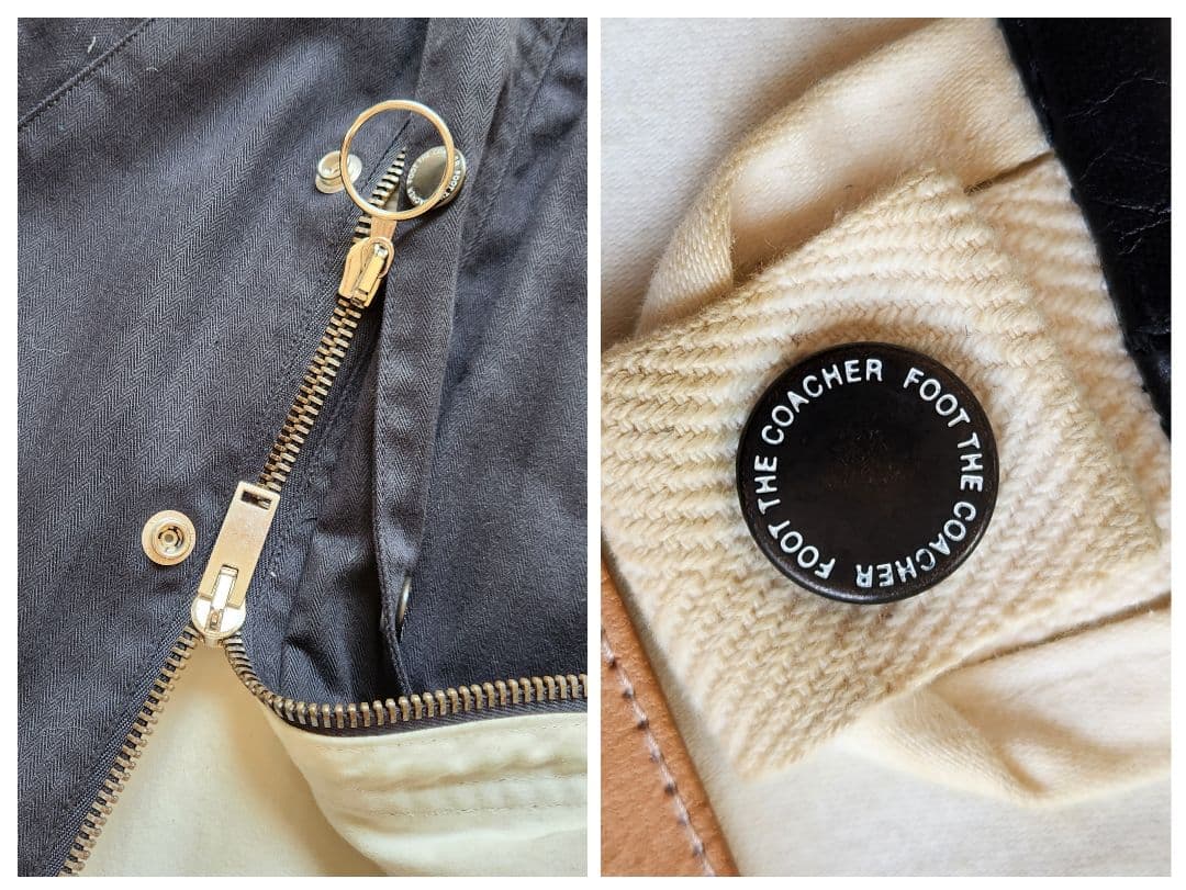 フットザコーチャー ジャケット　ノーカラー　ダブルジップ　サファリジャケット　M