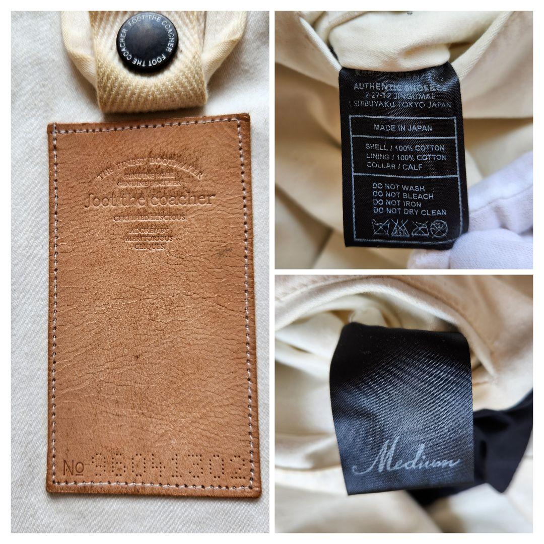 フットザコーチャー ジャケット　ノーカラー　ダブルジップ　サファリジャケット　M