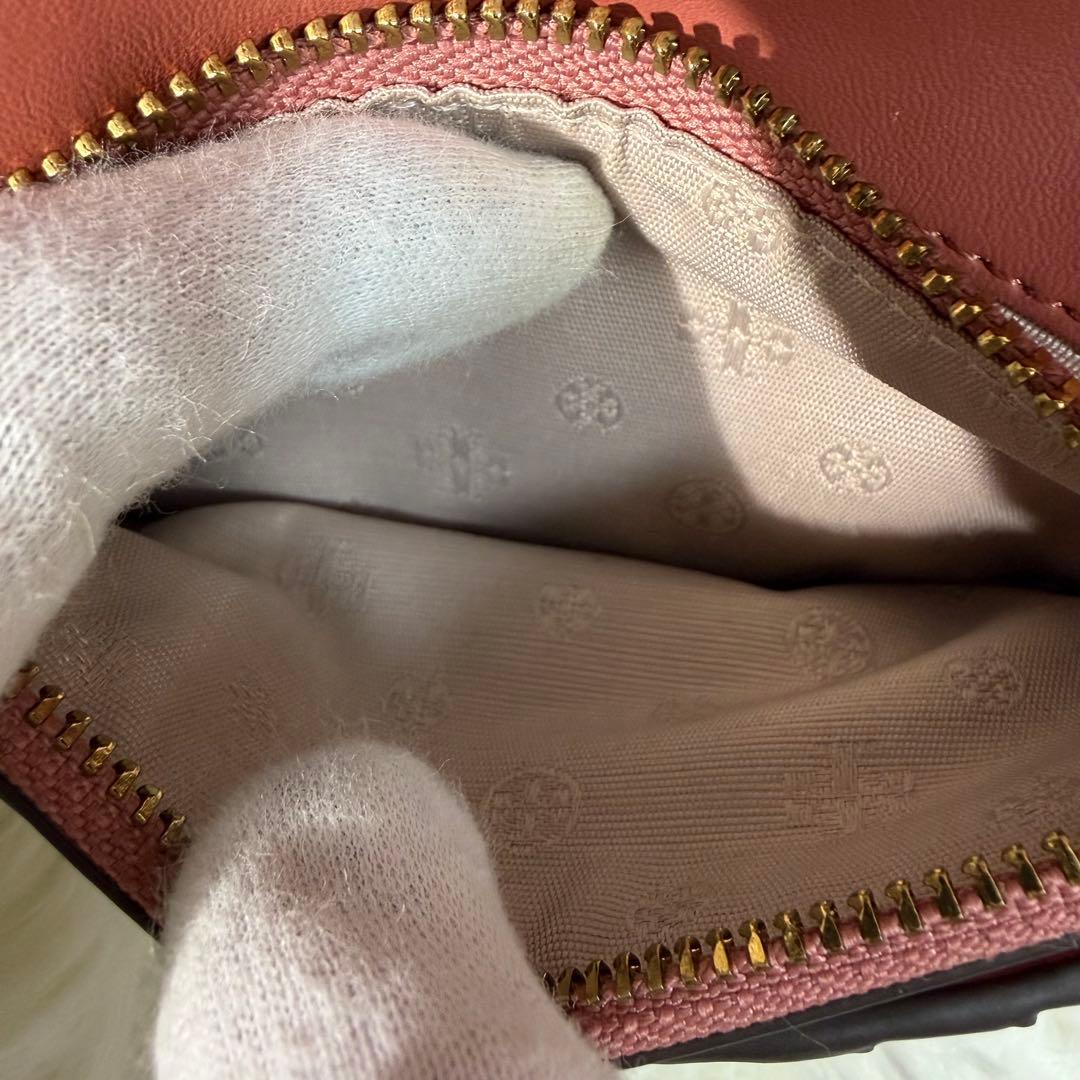 【✨美品✨】トリーバーチ キルティング フラップ 二つ折り財布 ピンク