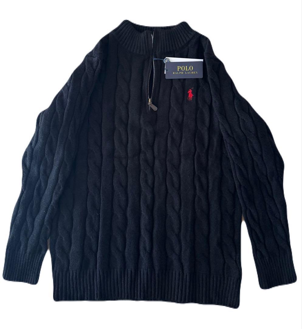 ポロラルフローレン　ケーブルニットジップセーター（L）