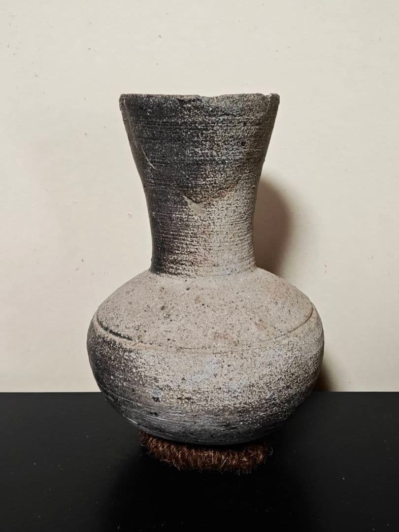 須恵器長頸壺 古墳時代 考古発掘品 古代日本 古美術 花呼ぶ器