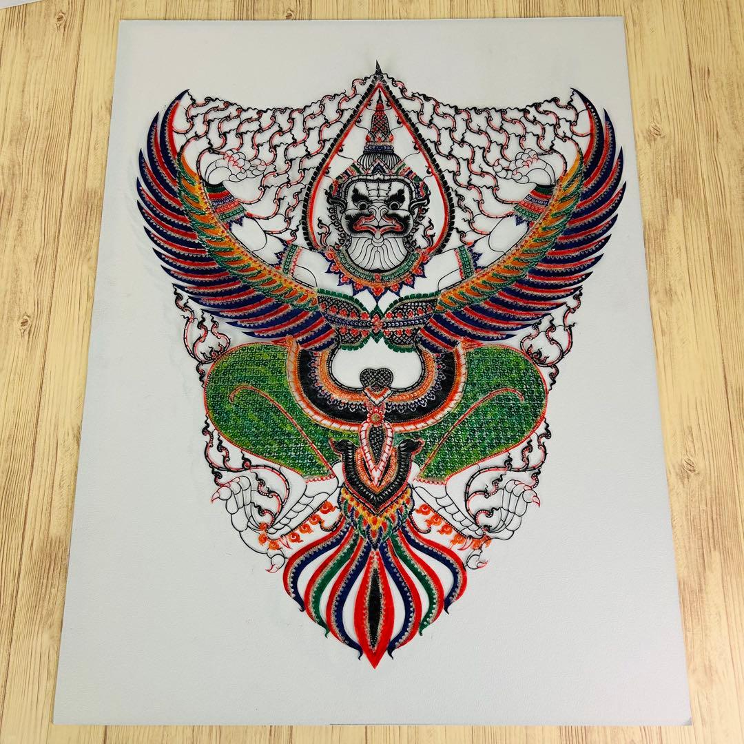 水牛 切り絵 ガルーダ タイ インドネシア 民芸品 アート バリ島 神聖な