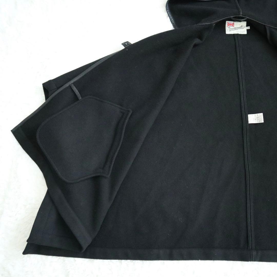 未使用級★トラディショナルウェザーウェア ポンチョ ポケット付 ベイクルーズ 黒