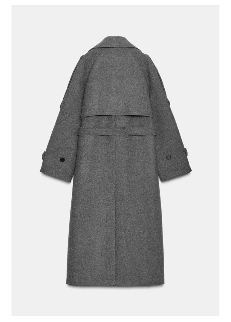 ZARA ダブルブレストコート ベルトとループ付き　M