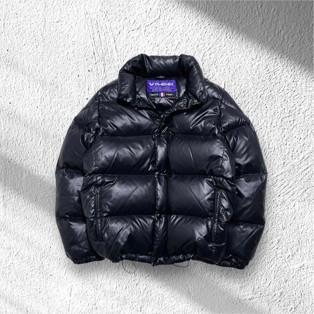 00s PHOENIXヌプシ ダウンジャケット M 黒　y2k お兄系　光沢