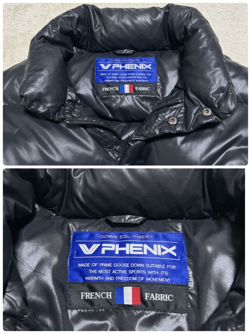 00s PHOENIXヌプシ ダウンジャケット M 黒　y2k お兄系　光沢