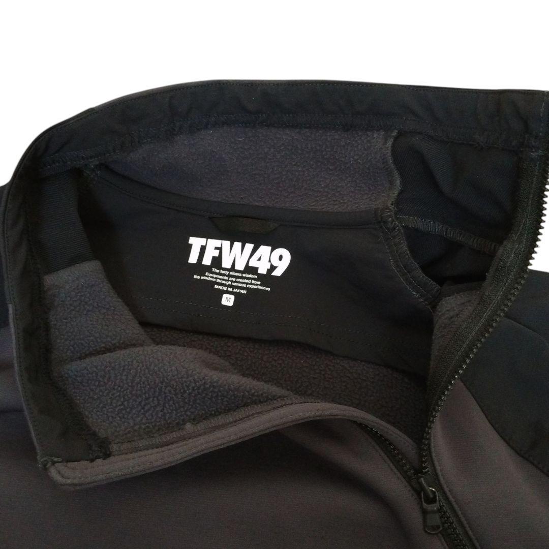TFW49 ティーエフダブリュー ハーフジップ M 黒 メンズ 斜めジップ 秋冬