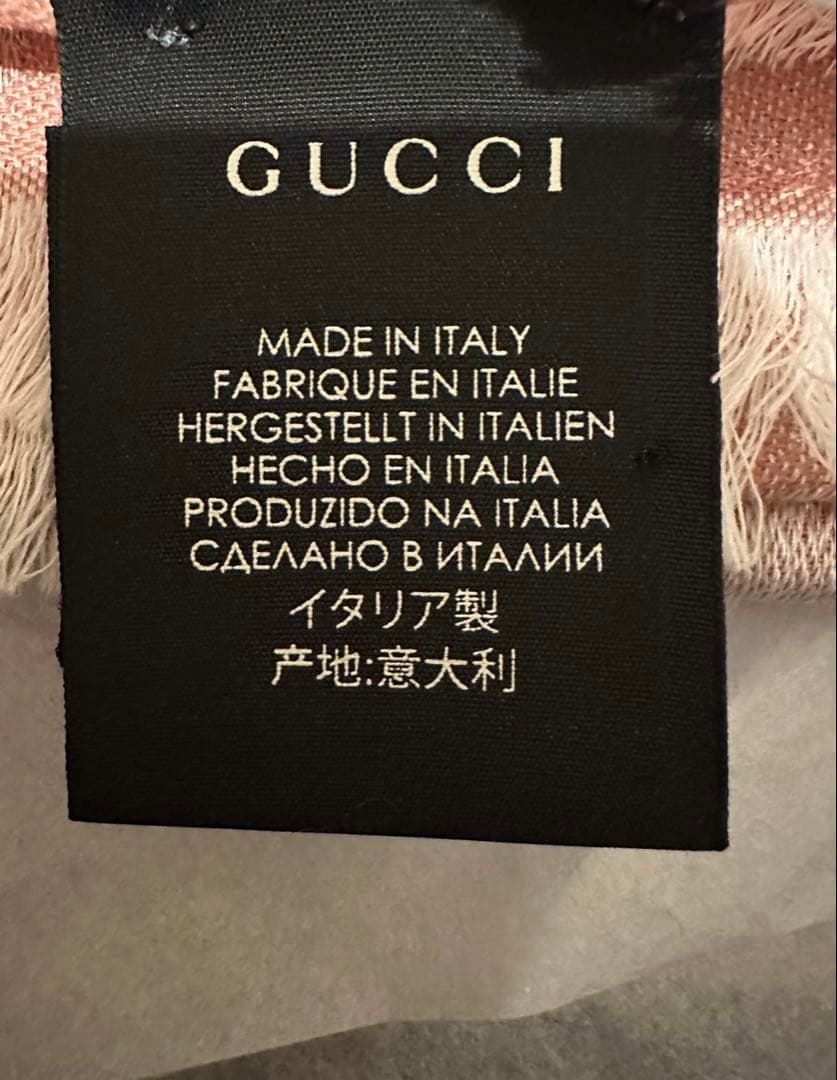 新品 GUCCI グッチ ストール ピンク マフラー