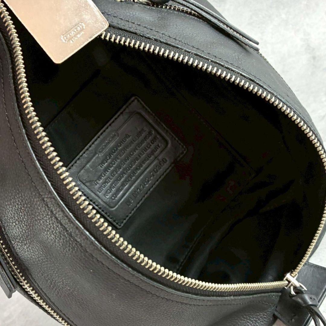 美品 コーチ トンプソン ボディバッグ クロスボディ レザー ビジネス 黒 通勤