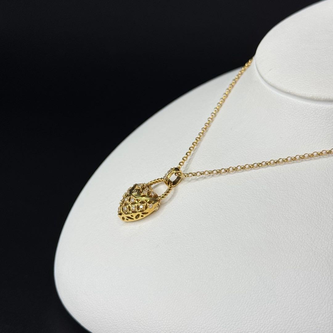 K18 ハートモチーフ ロケットペンダントネックレス