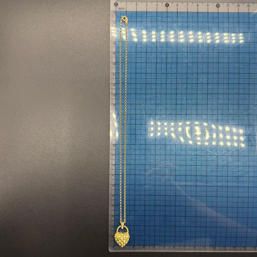 K18 ハートモチーフ ロケットペンダントネックレス