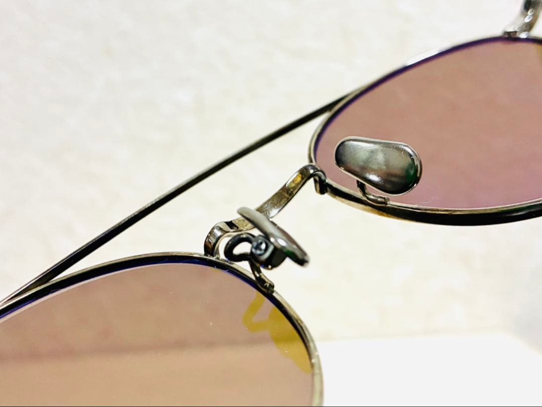 BLANC. B0015 ミラーレンズ ブルー シルバーフレーム ダブルブリッジ