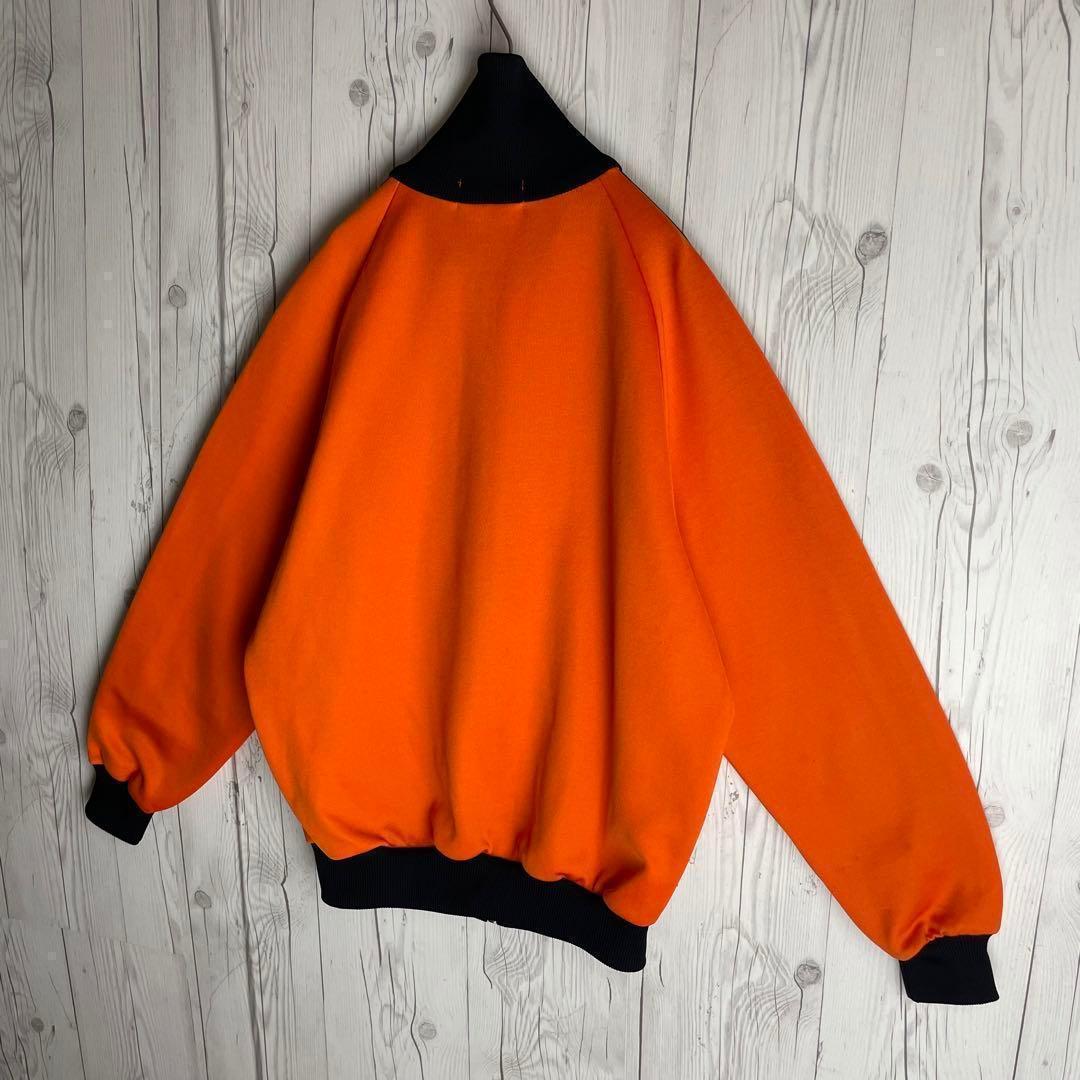 超希少】アディダス☆デサント 刺繍ロゴ トラックジャケット オレンジ 5号