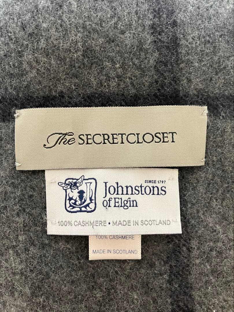 希少 シークレットクローゼット別注ジョンストンズ カシミアストール カシミヤ大判