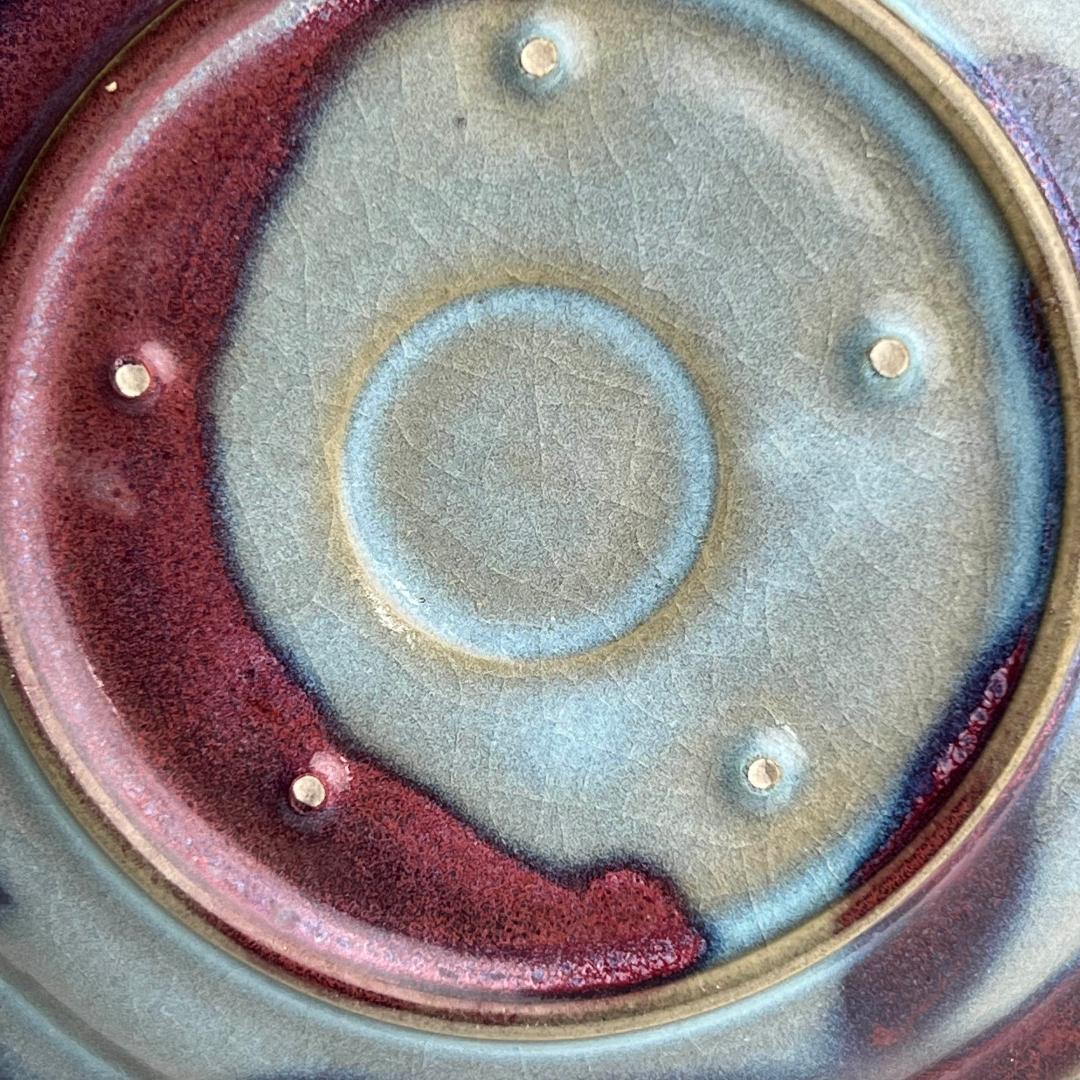 鈞窯天藍釉紫斑陵花盤 宋時代 唐物 中国古玩 中国美術 A904