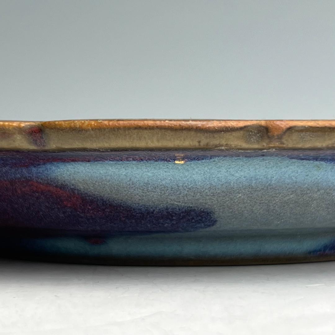 鈞窯天藍釉紫斑陵花盤 宋時代 唐物 中国古玩 中国美術 A904