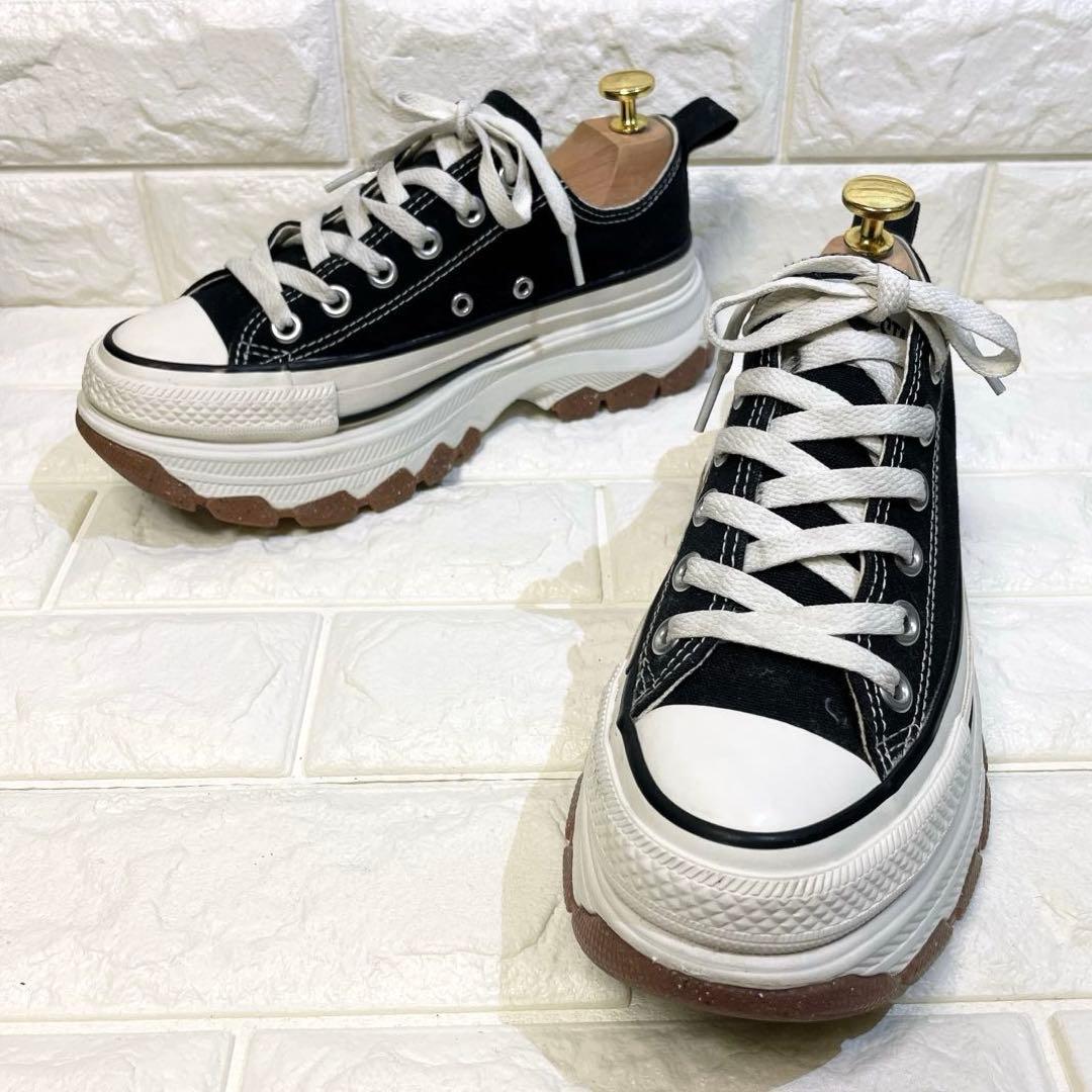 Converse コンバース トレックウェーブ 厚底 ローカット 黒 23.5