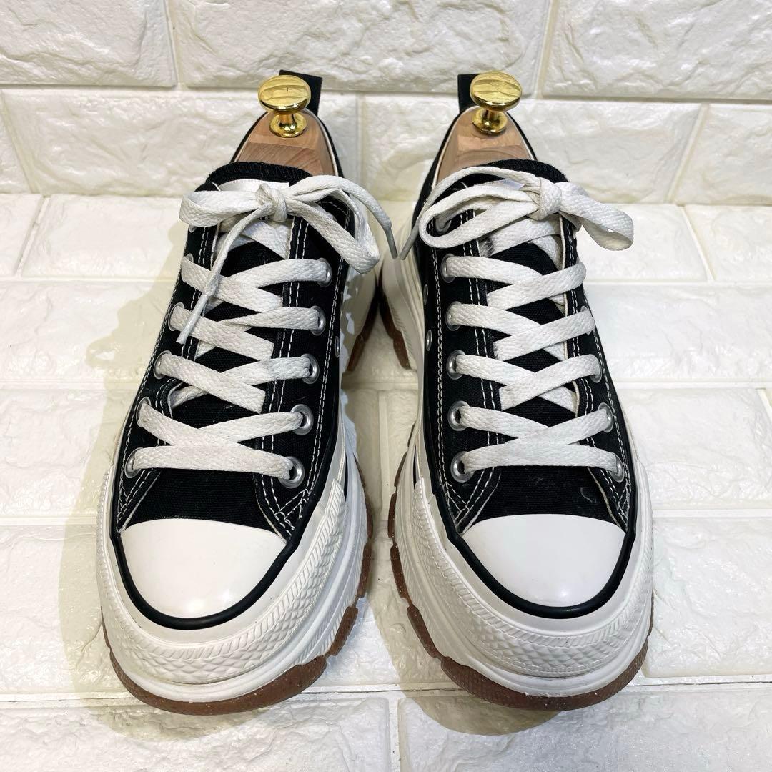 Converse コンバース トレックウェーブ 厚底 ローカット 黒 23.5