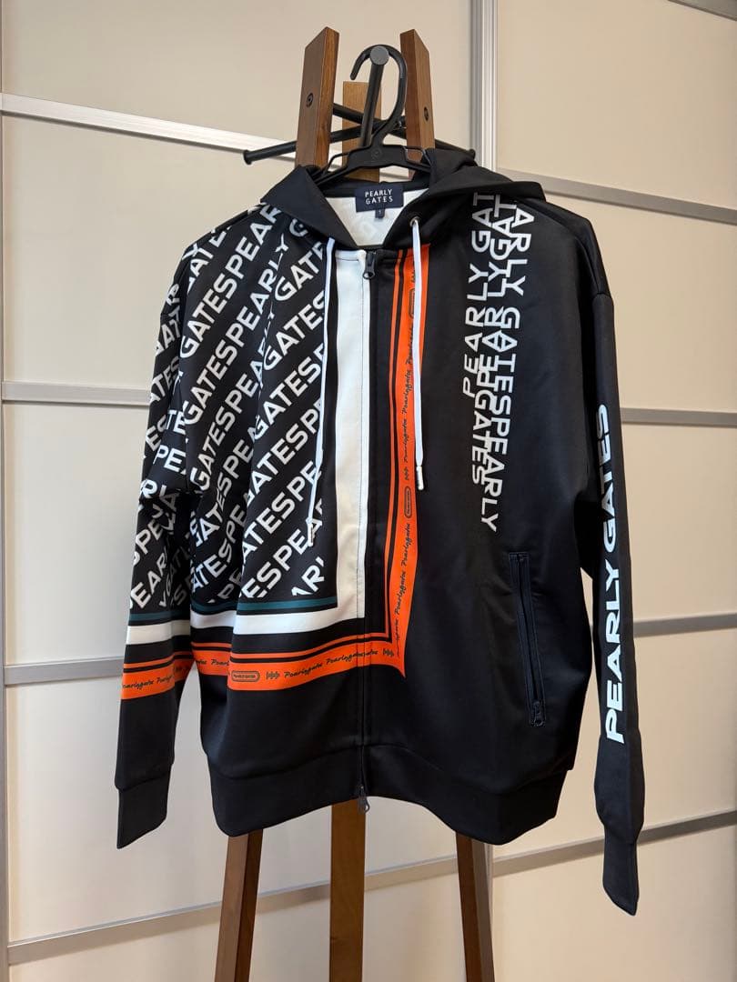 PEARLY GATES フルジップフーディ ブラック/オレンジ PEARLY GATES