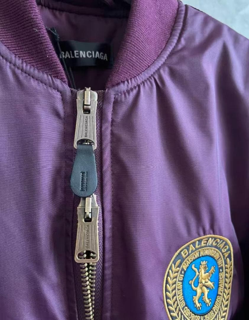 美品Balenciaga FW25パープル MA-1ジャケット