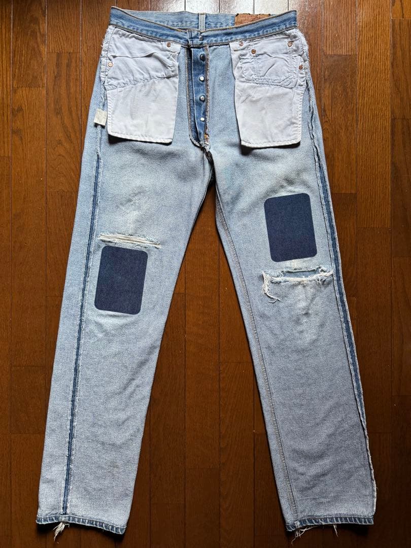 90s】Levi's 501xx USA製 赤文字 グランジ ダメージ W34
