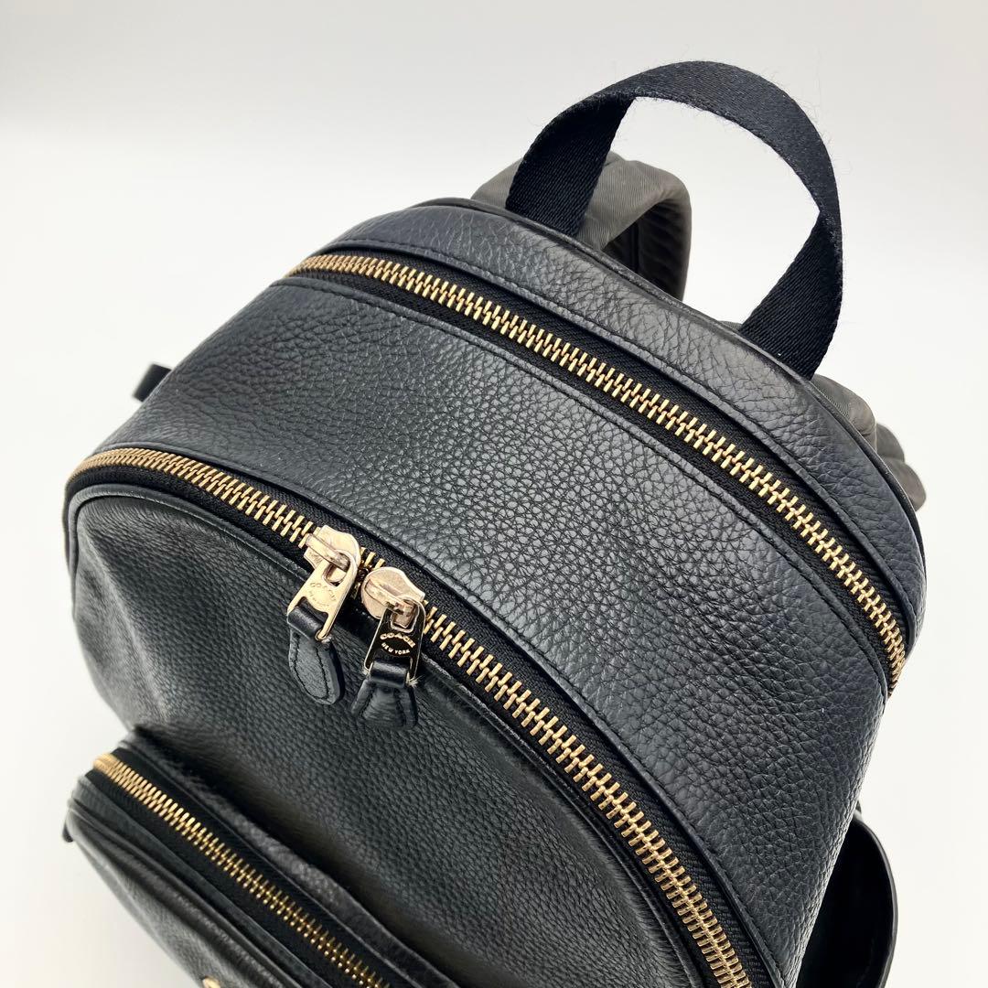 コーチ リュック バックパック ぺブルドレザー シボ革 2室 A4可 黒