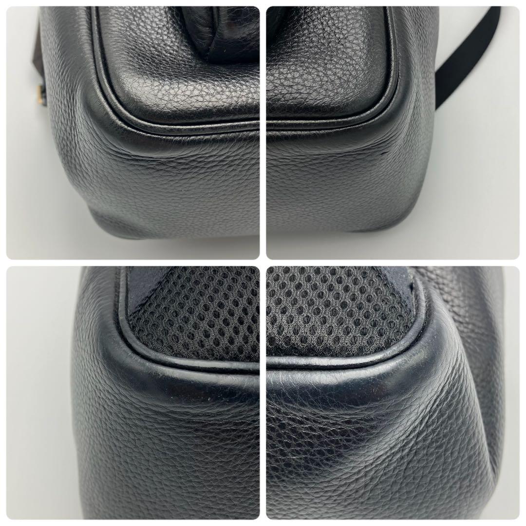 コーチ リュック バックパック ぺブルドレザー シボ革 2室 A4可 黒