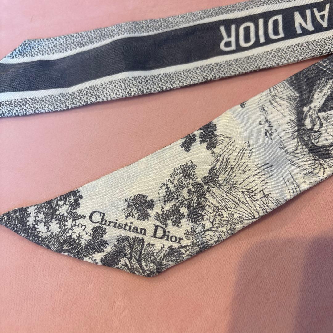 本日セール　Christian Dior シルク グレー トワルドゥジュイ