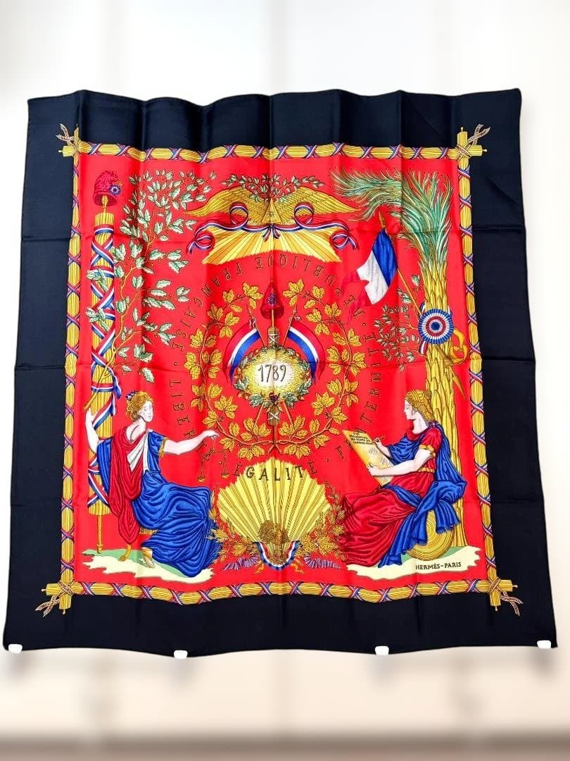 ☆週末値下げ☆HERMÈS　エルメス カレ90　フランス革命　シルクスカーフ