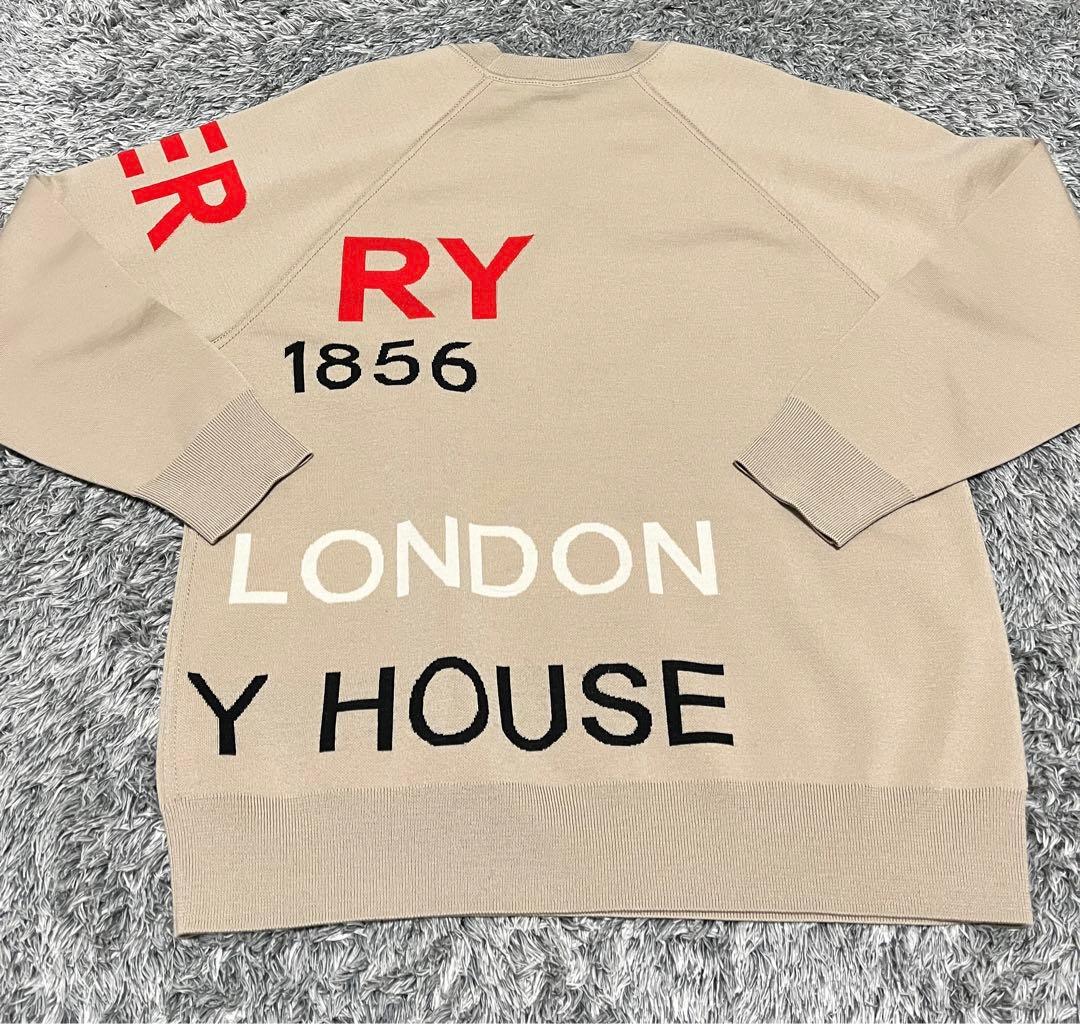 【現品限り】BURBERRYホースフェリーインターシャメリノウールセーター