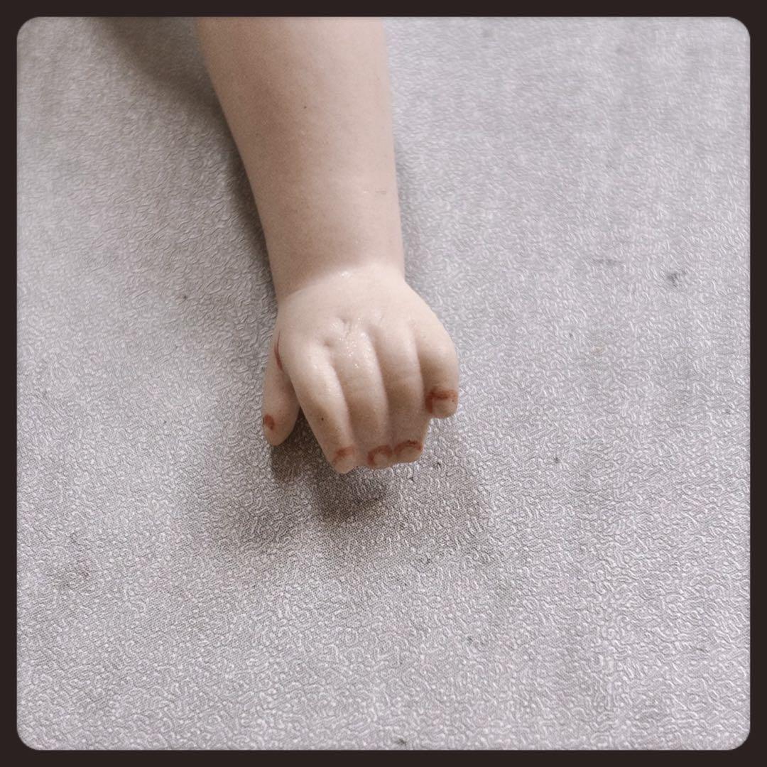 アンティーク 青いボネのパリアンドール　　　　　　　　 ビスクドール