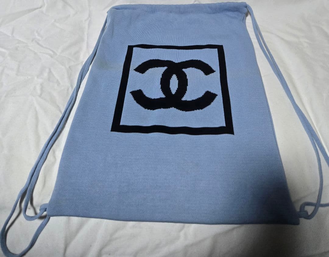 CHANELナップザックスポーツラインココマークブルーブラック美品
