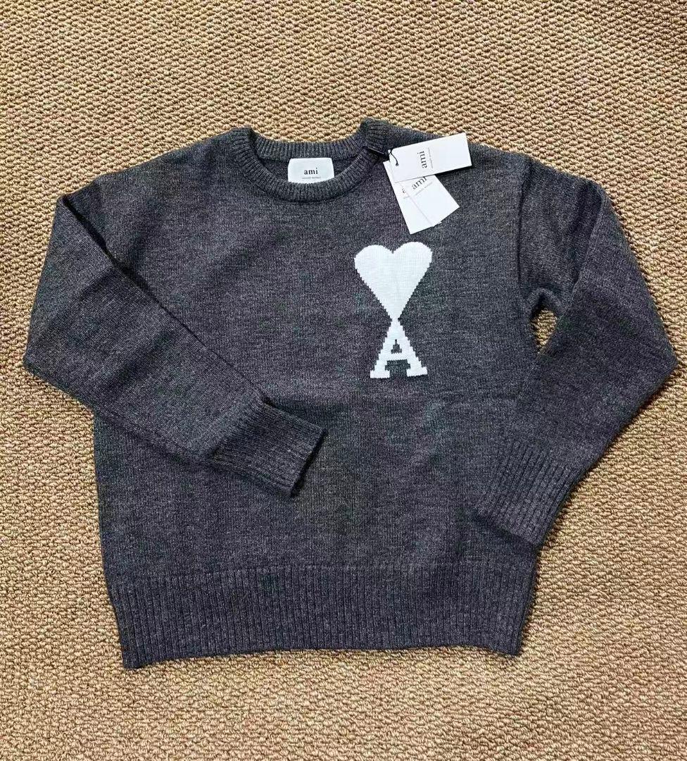 ami グレー ハート A 刺繍 セーター - メルカリ