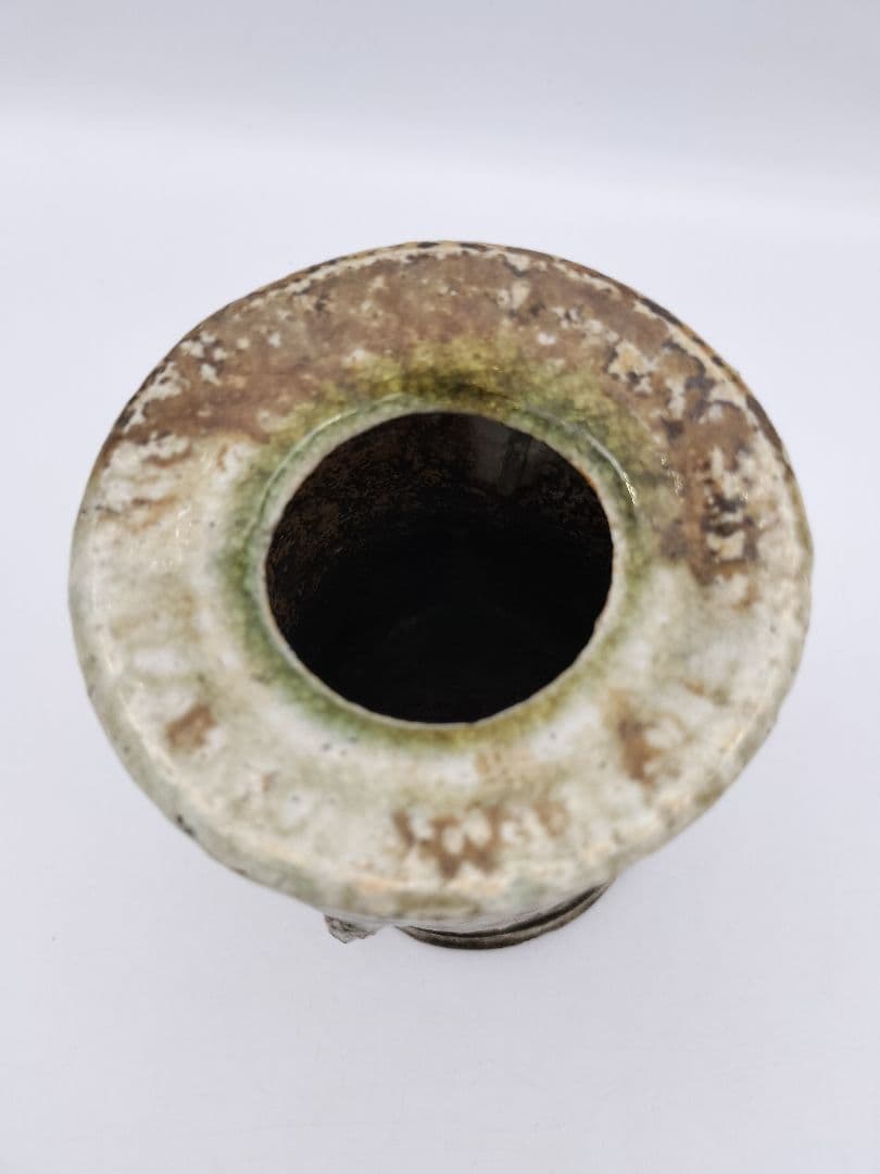 b46 花入 仿伊賀 旅枕 高橋楽斉 木箱 茶道具 古物 掛置両用