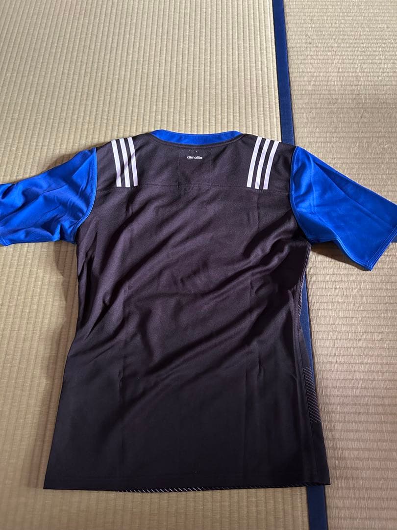 adidas ラガーシャツ TOYOTAロゴ入り 黒/青