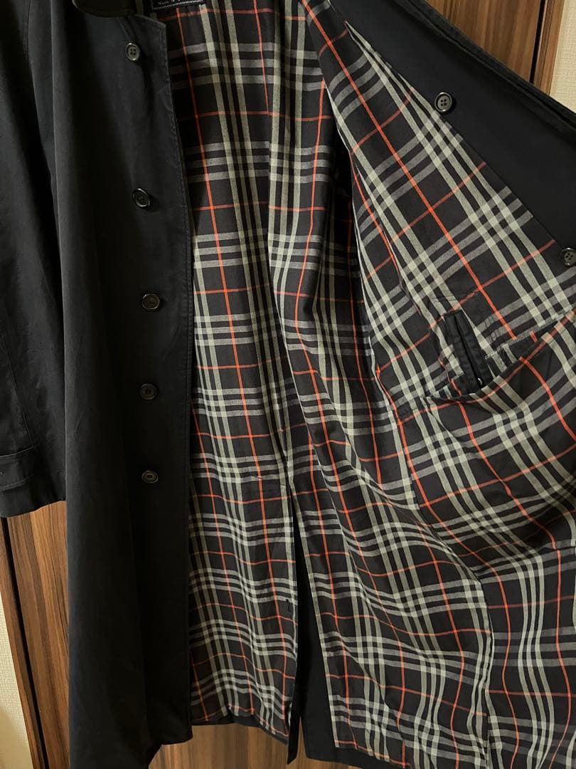 burberry ネイビー ステンカラーコート　1970〜80年代　イギリス製