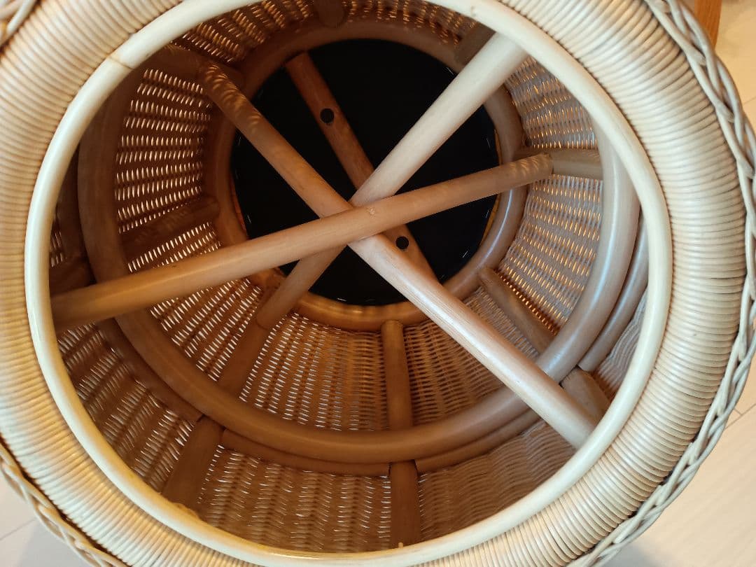 ukichi　今枝ラタン 円形スツール イエロークッション　近代