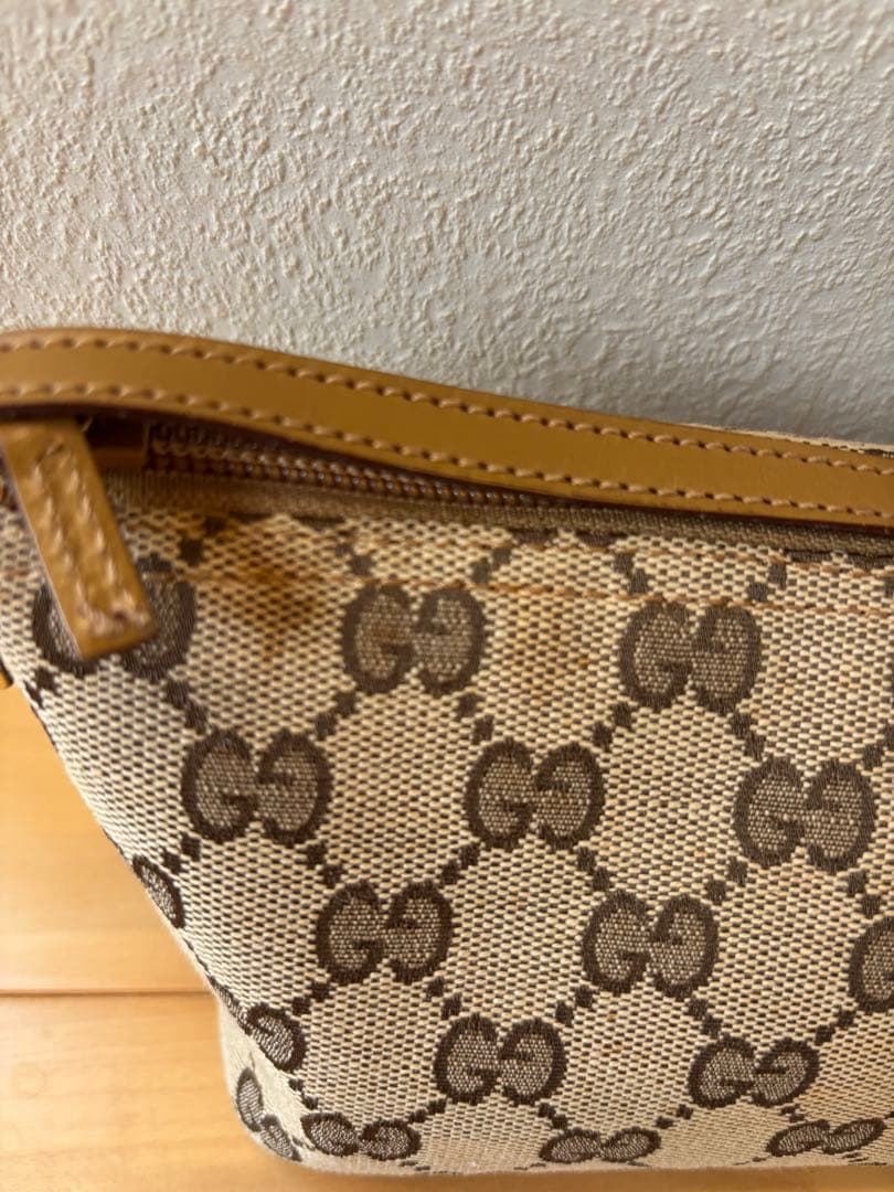 GUCCI GGキャンバスポーチ ベージュ/ブラウン　アクセサリーポーチ