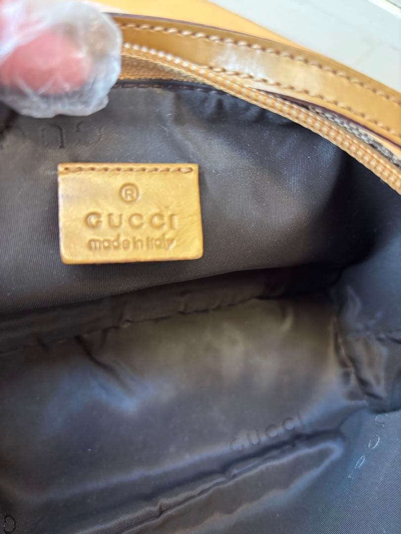 GUCCI GGキャンバスポーチ ベージュ/ブラウン　アクセサリーポーチ