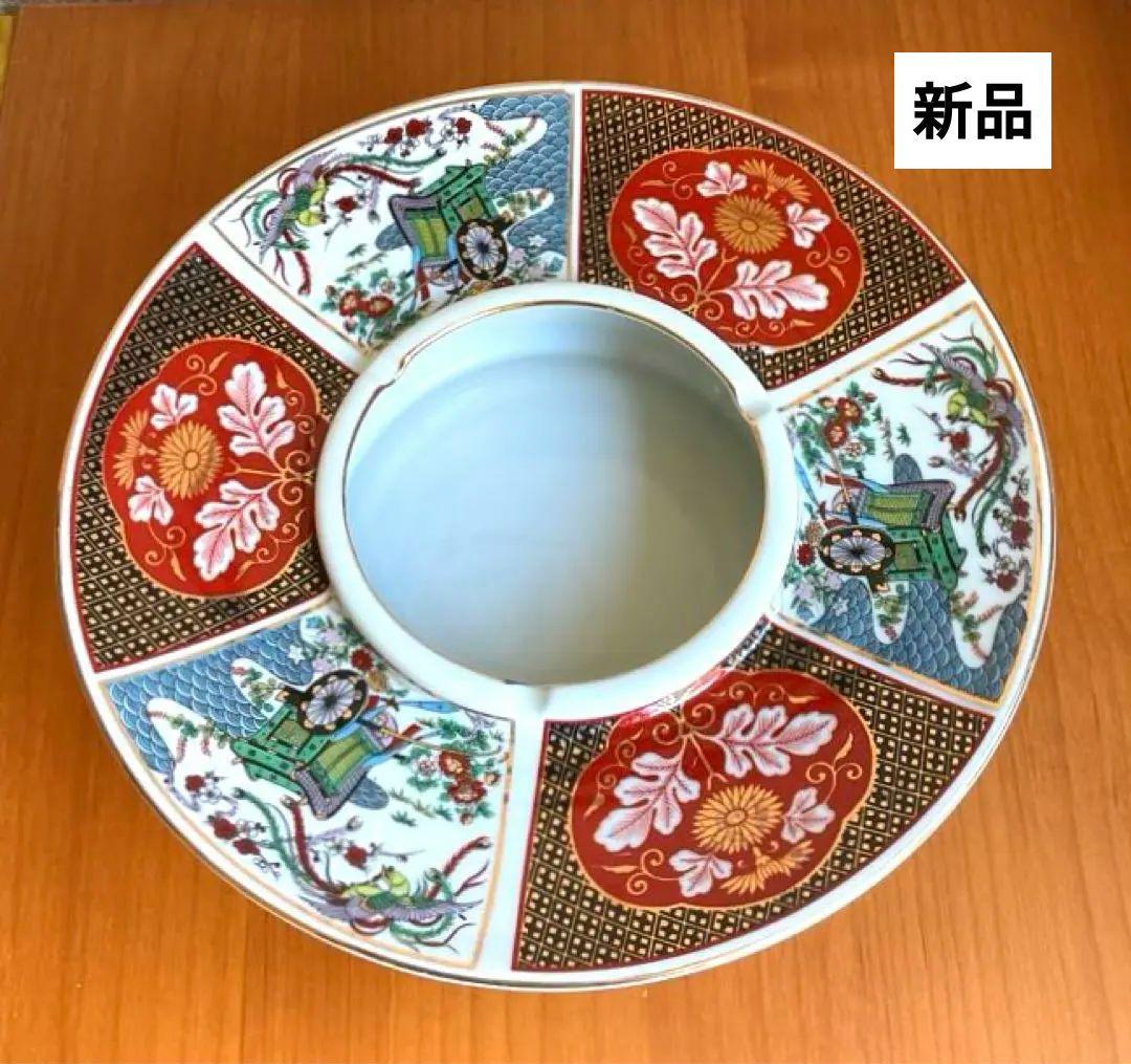 新品】大きな灰皿 昭和レトロ 骨董 御所車 鳳凰 リビング 客間