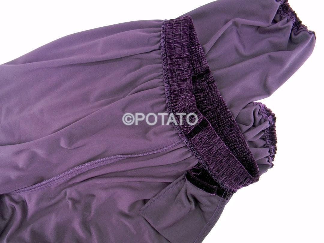 太極拳 ベロア調 太極服 上下 L サイズ 男女両用 葡萄紫【新品】