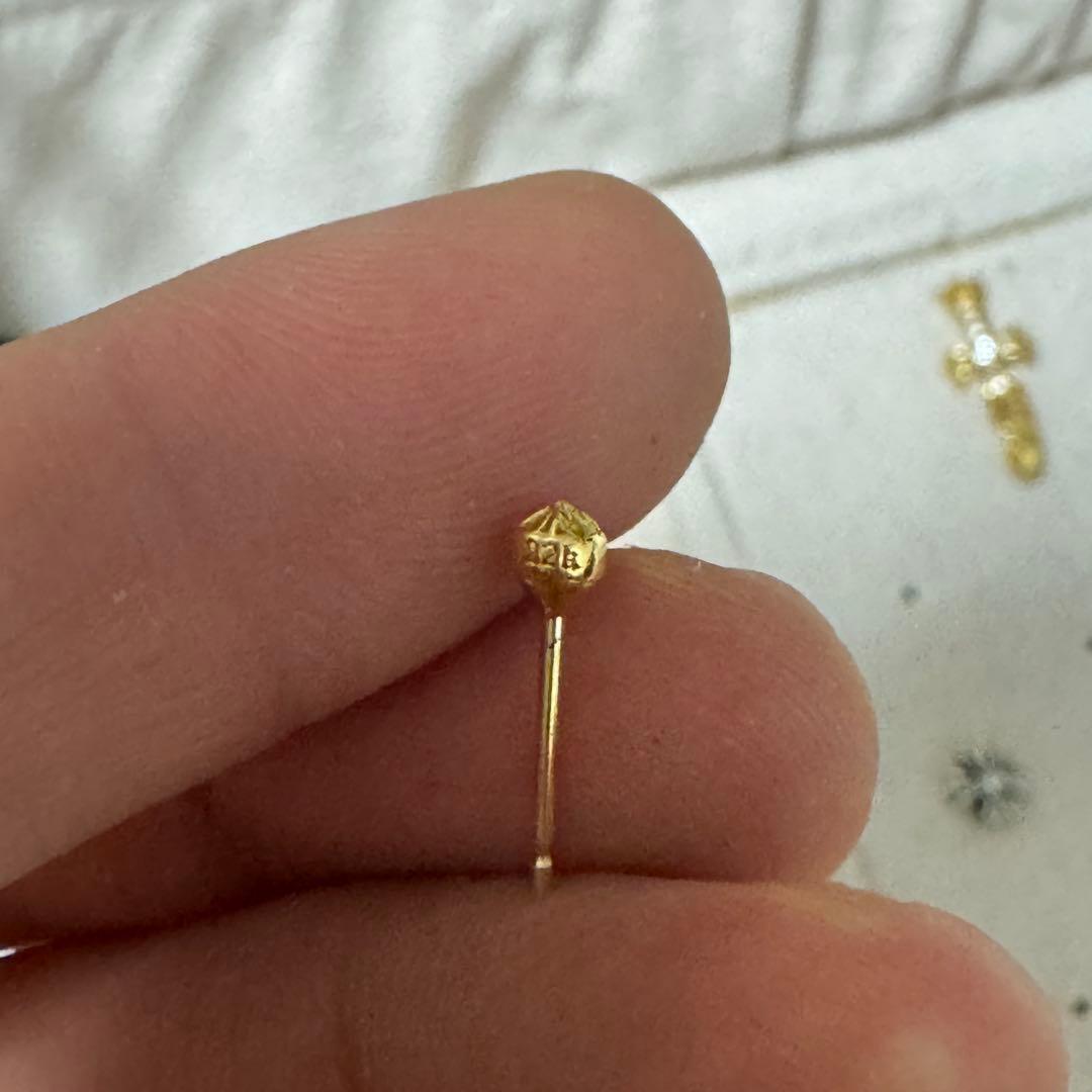 ま*ー様 Chrome Hearts クロスボールミニ ピアス 22金　インボイ