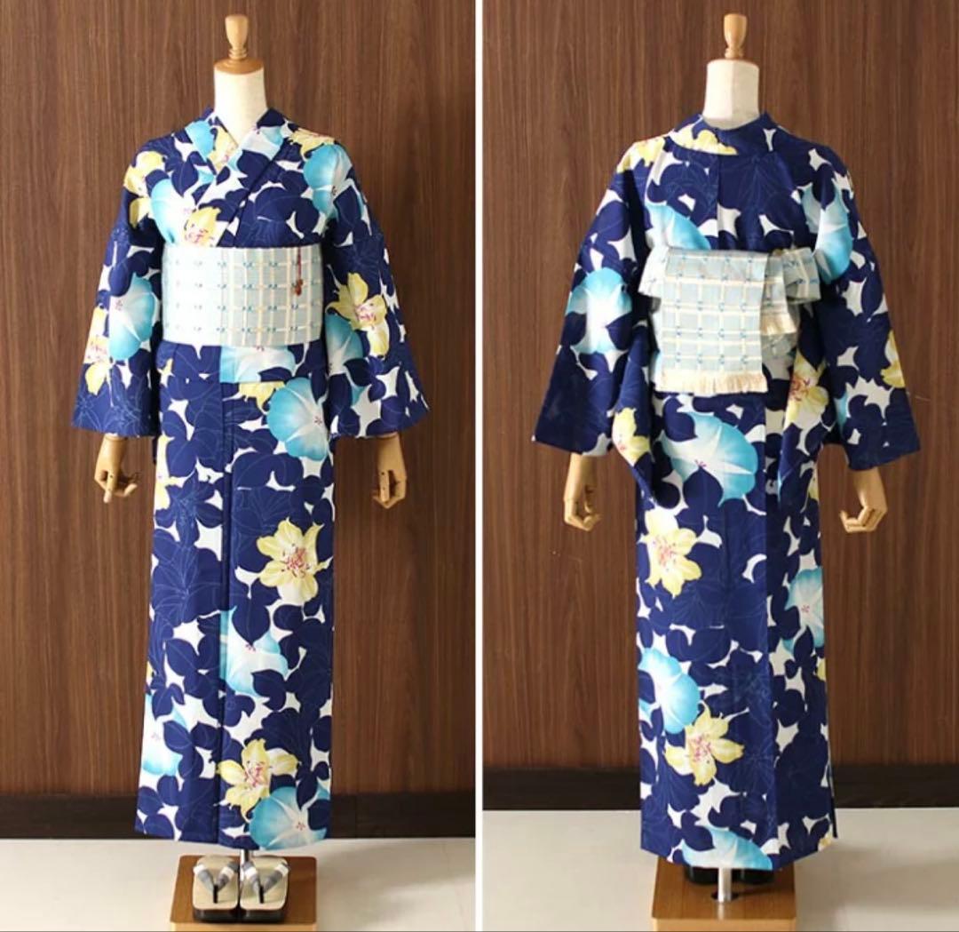 撫松庵 BUSHOUAN 浴衣 百合朝顔 花柄 浴衣 帯おまけ付き - メルカリ